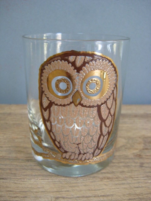 Vintage Owl Drinking Glasses by Georges Briard