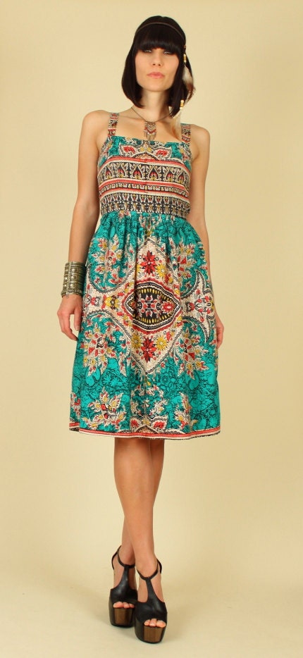 ViNtAgE 70's Batik Dashiki HiPPiE SunDress