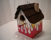 Flames.....License Plate Birdhouse