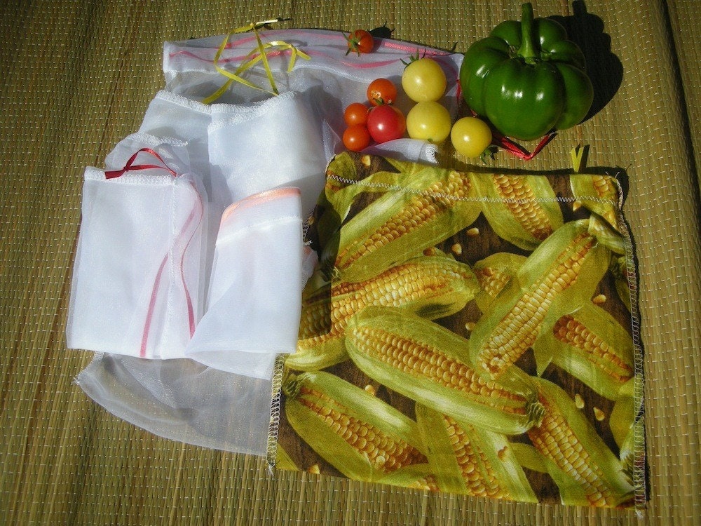 Reusable/Washable Produce Bags- Gift Set of Eight All Knit