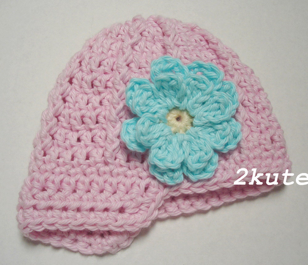 Crochet baby hat, newborn baby girl hat, newsboy hat