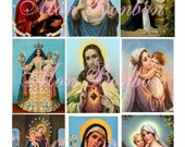 Vintage Religous Ephemera Collage Sheet feat. Jesus, Madonna, Mary, Sacred Heart - INSTANT DOWNLOAD