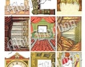 Digital Collage Sheet of Vintage Toy Theaters Stage Illustrations Backgrounds No. 126 - INSTANT DOWNLOAD