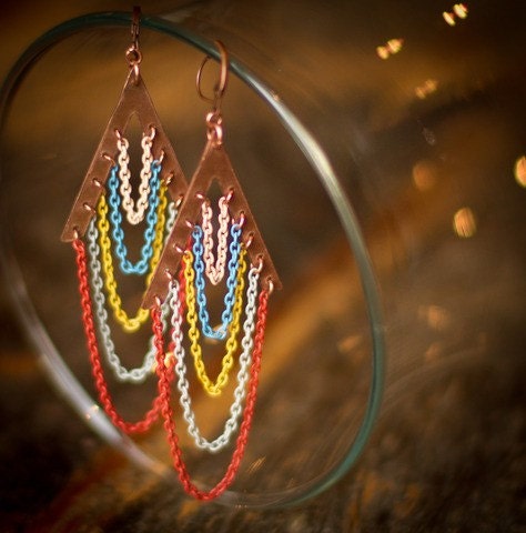 Rainbow Teepee Earrings