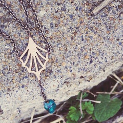 Dorsal Fin Necklace - double layered copper