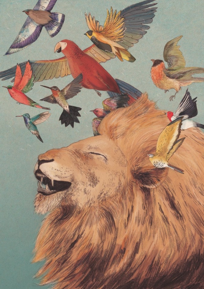 The Lions Laugh- Blank greeting card