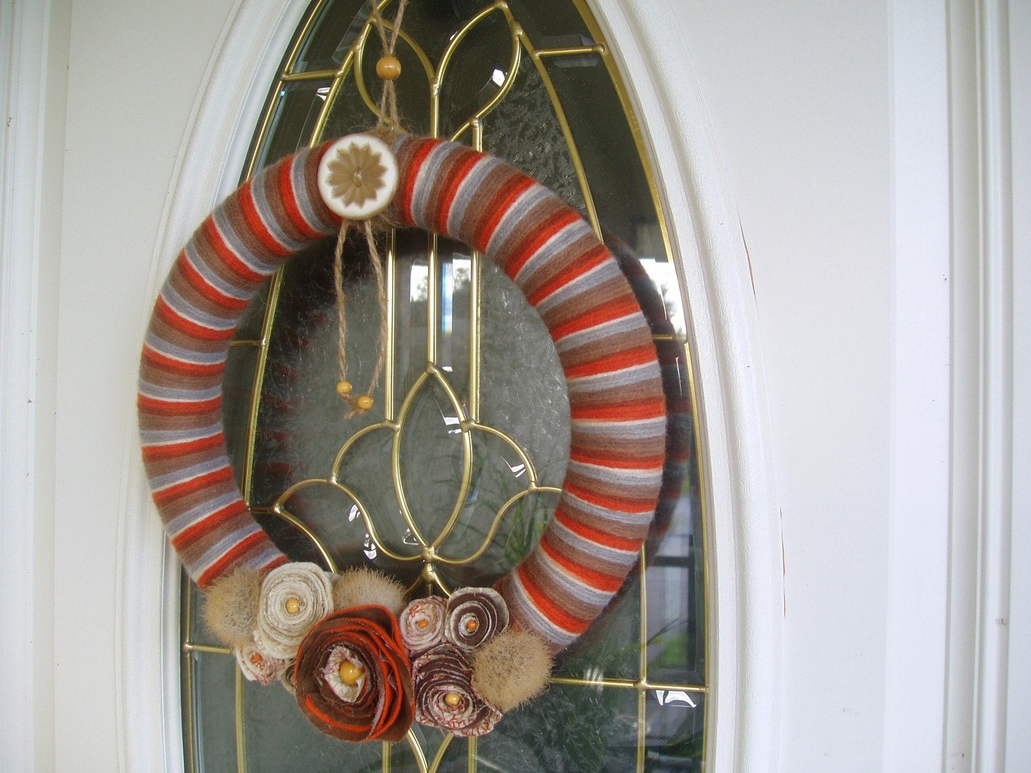 Handmade Yarn Wreath - Autumn