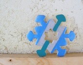 Snowflake Pin Brooch With Stripes