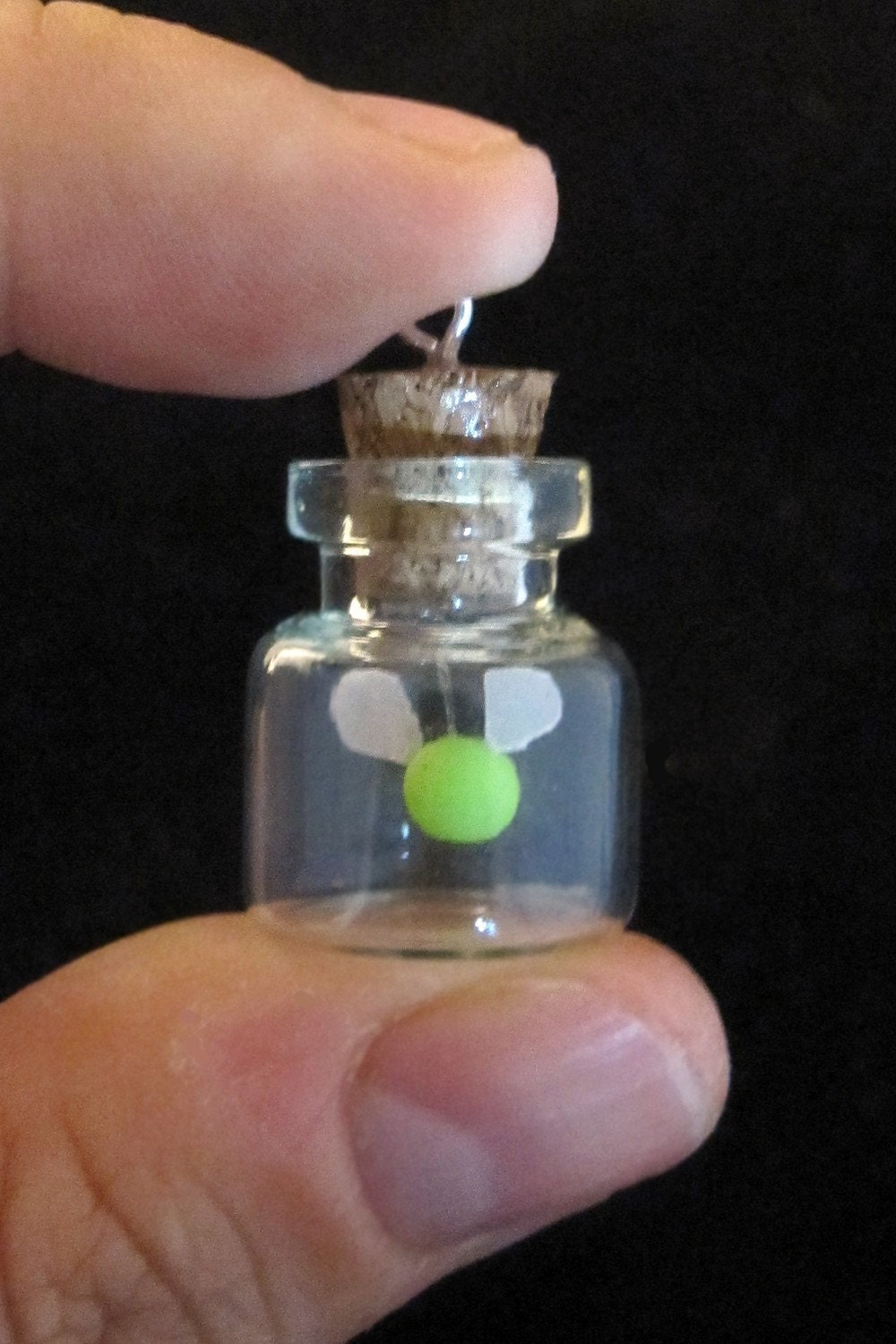 Green Glow in the Dark Fairy Bottle Pendant