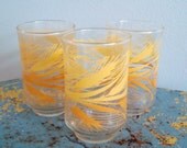Set of three vintage fall glasses