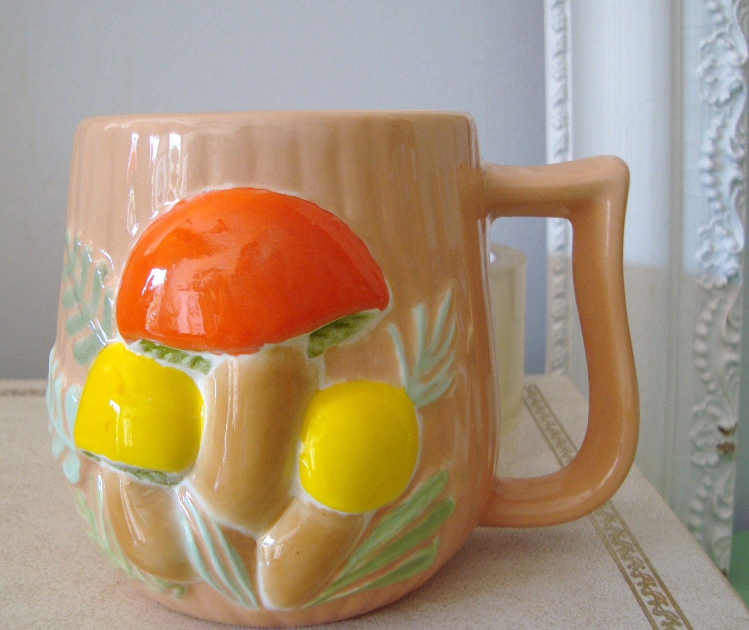 Vintage mushroom 'Donna' mug