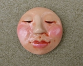 Face cabochon of polymer clay for jewelry and art dolls - LF-89