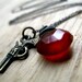 Red Chalcedony Necklace In Oxidized Sterling Silver With Pistol Charm, Western Fashion - Pistol Whipped