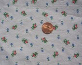 Vintage 1960s Cute Pink Rose Buds Calico Quilt half yard