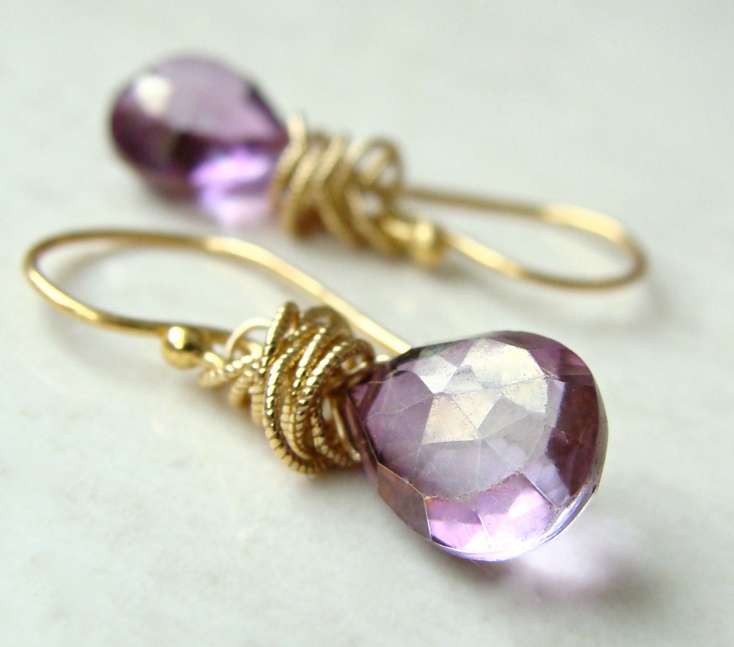 Tidal Earrings with Violet Mystic Quartz