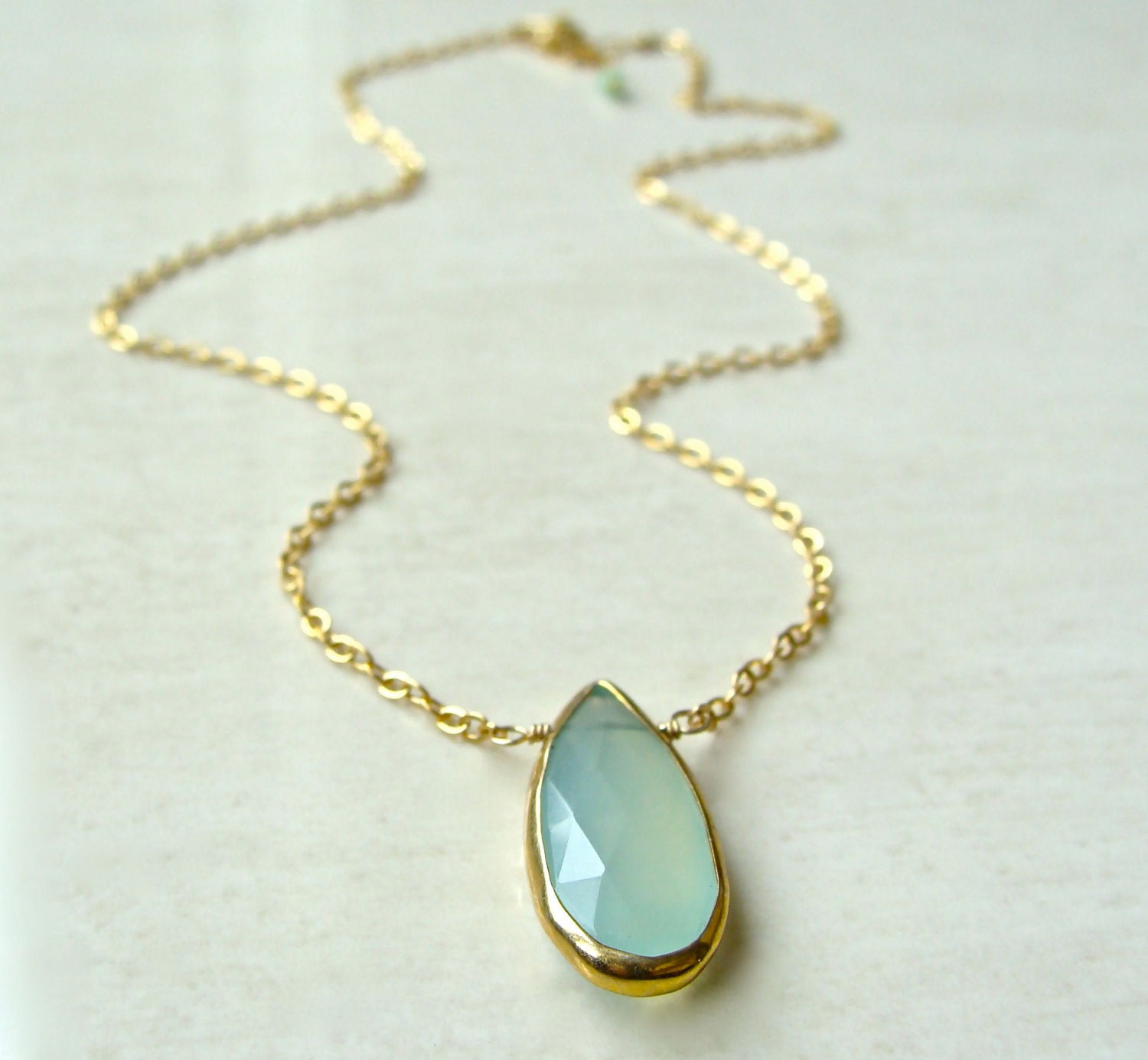 Rialta Necklace with Aqua Chalcedony