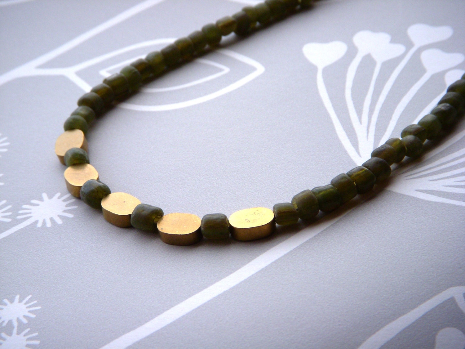Green Indonesian Glass Necklace