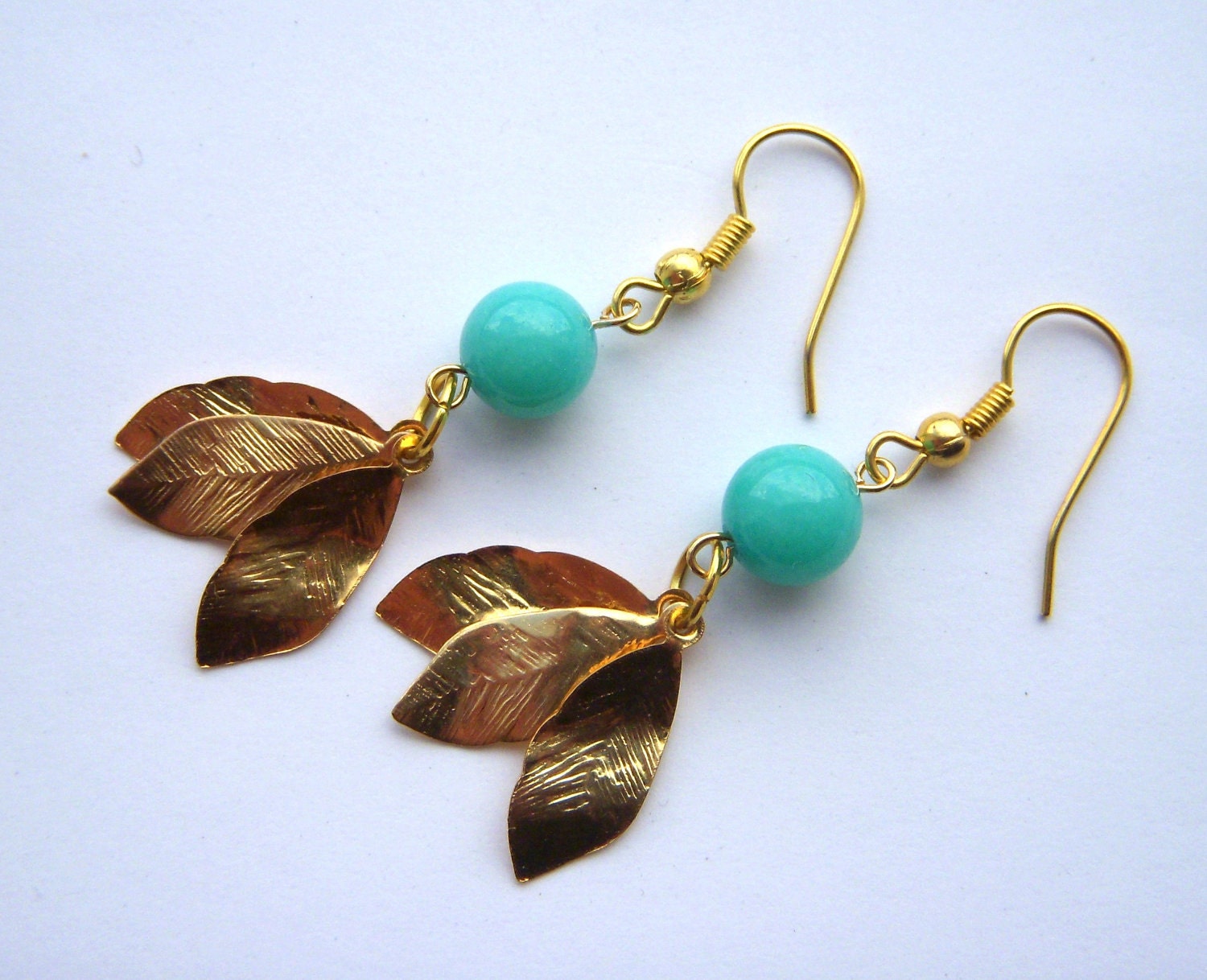 gold leaf earrings
