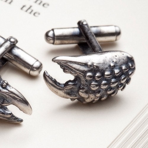cancer zodiac - mens sterling silver cufflinks - Crab Claw cufflinks - RedSofa jewelry
