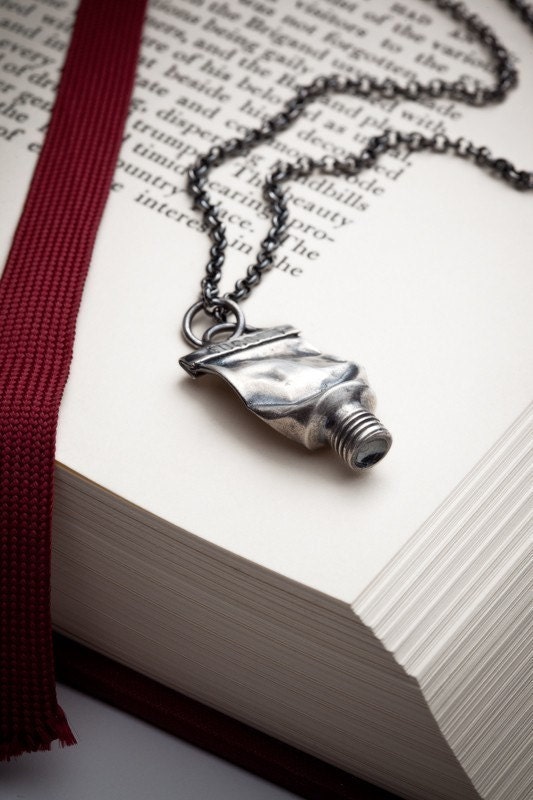 Silver paint tube necklace - Famous - RedSofa jewelry