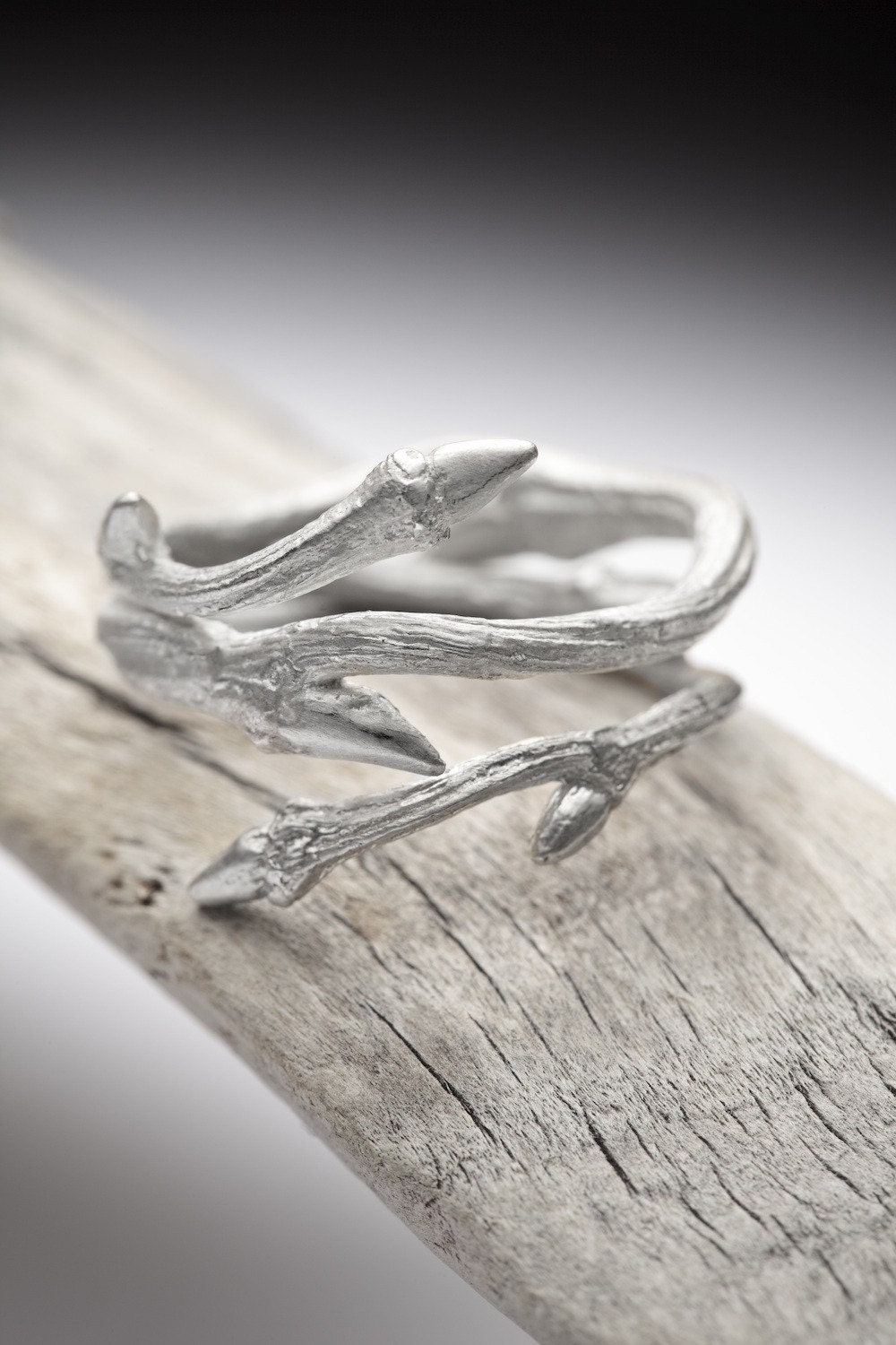 Elvish Twine ring, sterling silver twig stacker - RedSofa jewelry