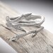 Elvish Herkimer Diamond ring: twigs and natural crystal stone - woodland - RedSofa jewelry