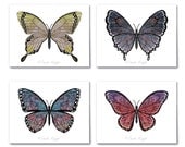 fantasy art butterflies variety pack, set of 12 blank greeting cards, noir collection