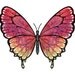 alizarin angel, fantasy butterfly art print 10X8 inches, rose red magenta coloration digital illustration