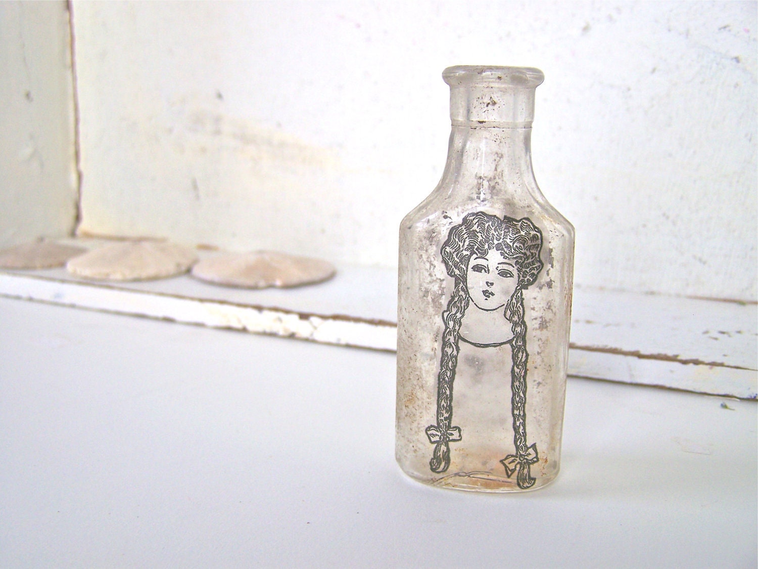 Shabby Chic Vase, Glass Vase,  Mini Vase, Apothecary bottle, Modern Farmhouse, Recycled Glass Bottle