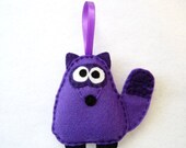 Felt Christmas Ornament - Barry the Purple Raccoon - Made to Order