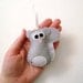 Felt Holiday Ornament - Leopold the Baby Gray Squirrel