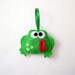 Felt Holiday Ornament - Dale the Green Frog - Made to Order