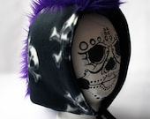 handmade punk pirate mohawk hat - purple skull MOHAT - smarmyclothes.diy