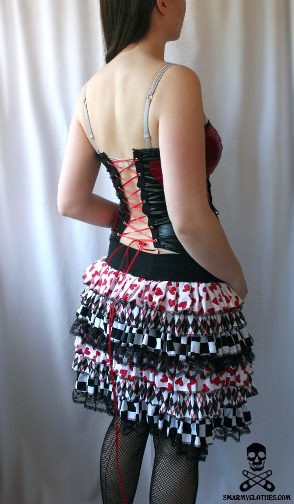 custom metallic Queen of Hearts corset top - handmade to your size - smarmyclothes Alice in Wonderland