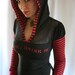 split neck custom hoodie top - handmade from YOUR shirt - smarmyclothes diy reconstructed