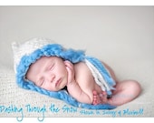 Baby Boy Pixie Hat in Summer Cloud and Caribbean Blue- Newborn Baby Shower Gift Photography Prop - girl colors available