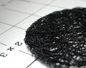 Earrings, Knit and Woven in Black wire - Tangle at Midnight, my love - big hoop, big circle