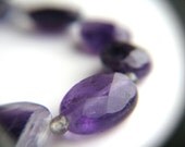 Raw Amethyst Bracelet . February Birthday . Purple Stone Bracelet . Simple Bead Bracelet - English Garden Collection