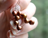 Bronze Pearl Earrings . Long Pearl Earrings . Brown Freshwater Pearl Earrings . June Birthday Earrings - Dulce Collection