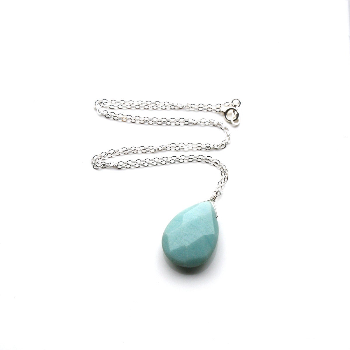 Baby Blue Necklace . Boho Wedding . Large Stone Necklace . Blue Amazonite Necklace . Blue Bridesmaid Sets - Antigua Collection