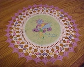 Crocheted Doily Tinkerbell Doily Fabric Center Crocheted Edge