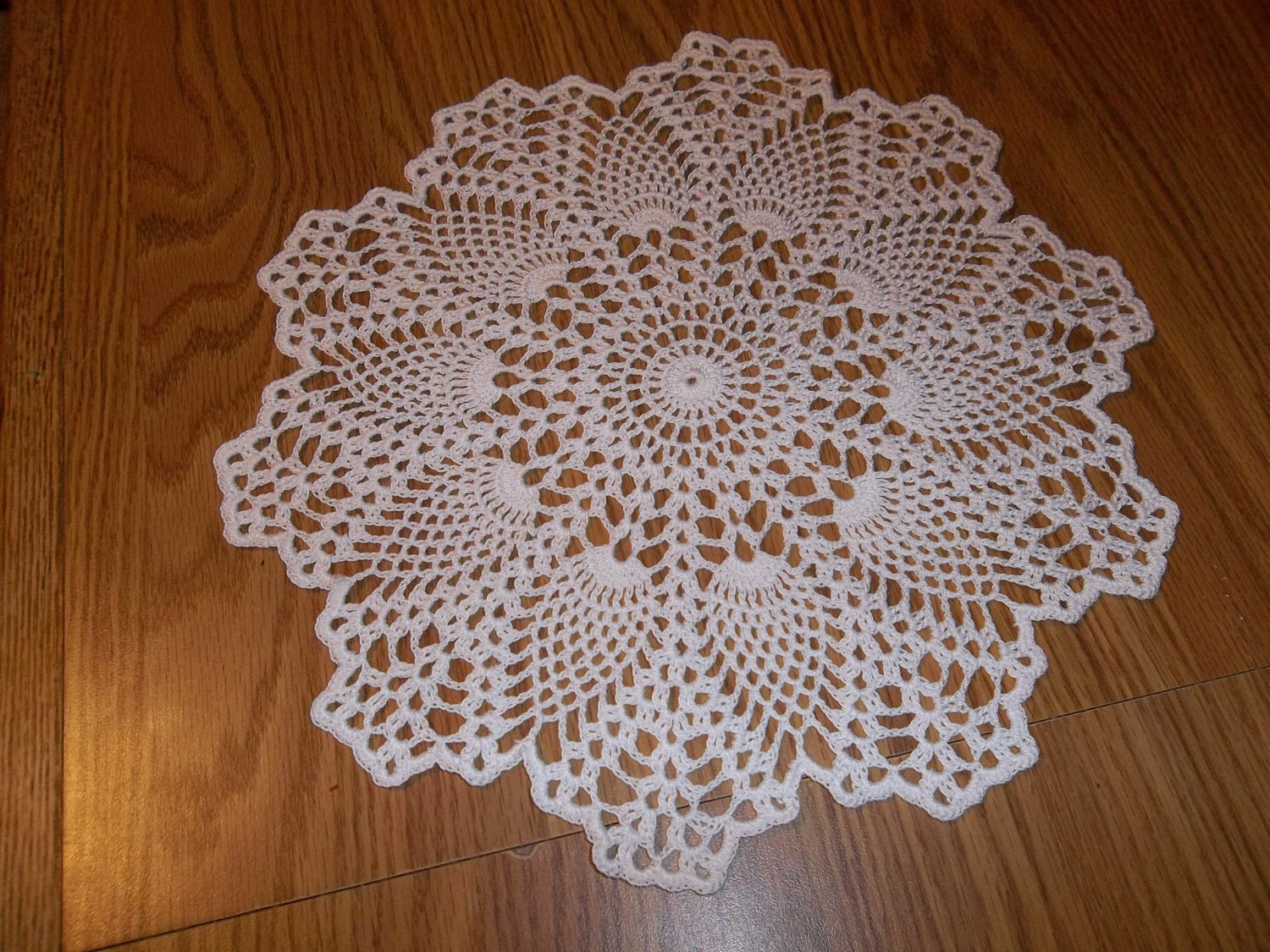 Crocheted Doilies White Pineapple Doily 13 Inch