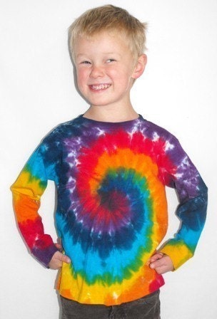 Rainbow Tie Dye Toddler and Youth Long Sleeve T Shirts