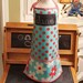 Chalkydoodles Chalky Spot (tm) Laminated Cotton Apron 3T-5T Aqua Dot with Flowers