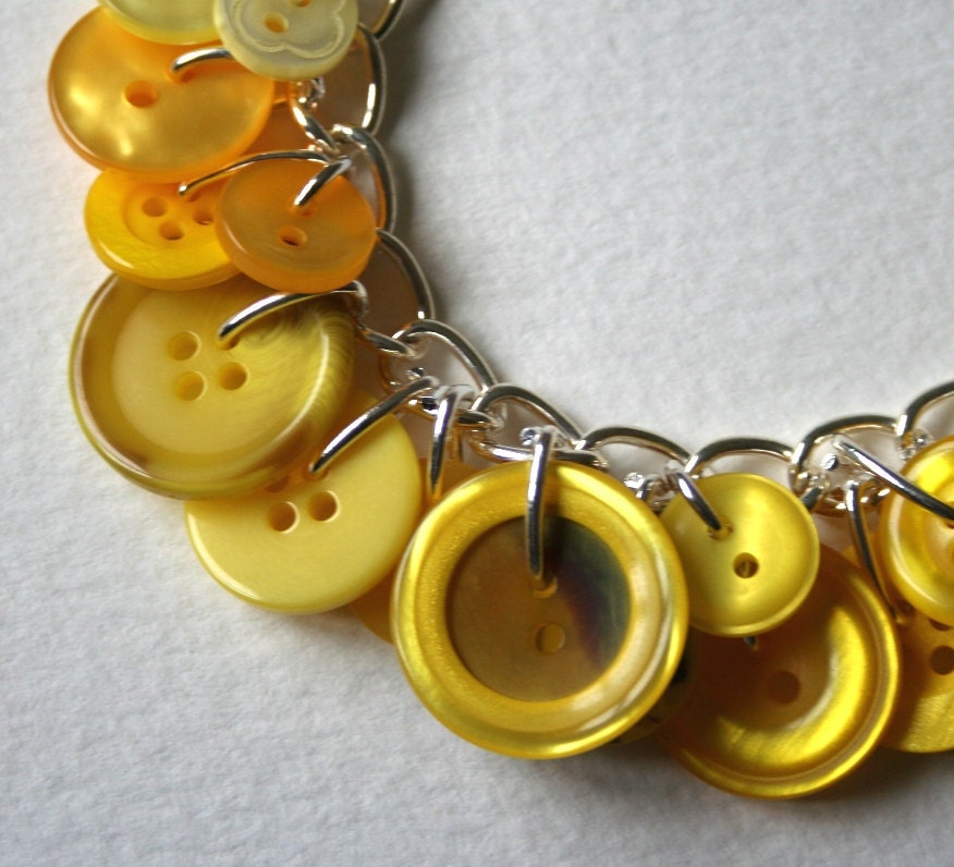 Lemon Yellow Button Bracelet