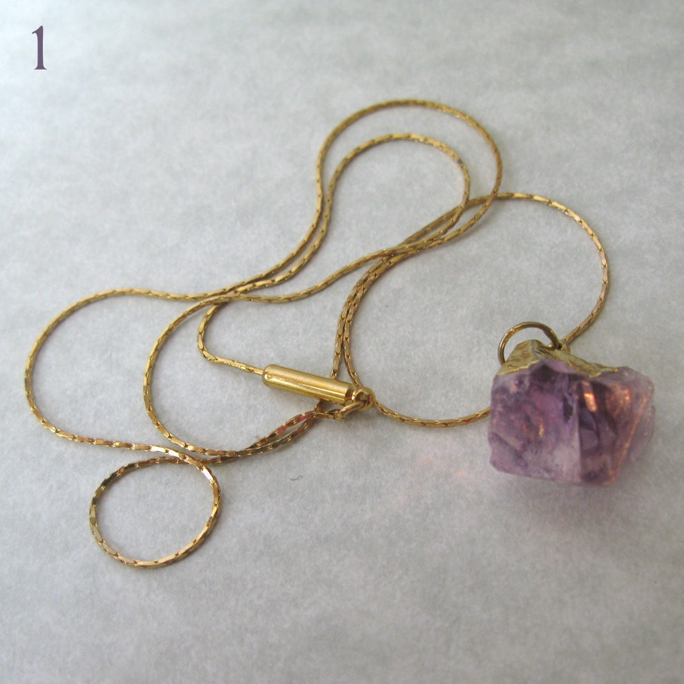 Amethyst and Gold 18 inch Necklace