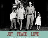 Clover in Gray Photo Christmas Card- PRINTABLE