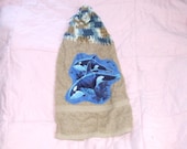 Personalized  Handmade  Appliqued  Ocean  Killer  Whales  Hanging Dish Towel READY 2 SHIP