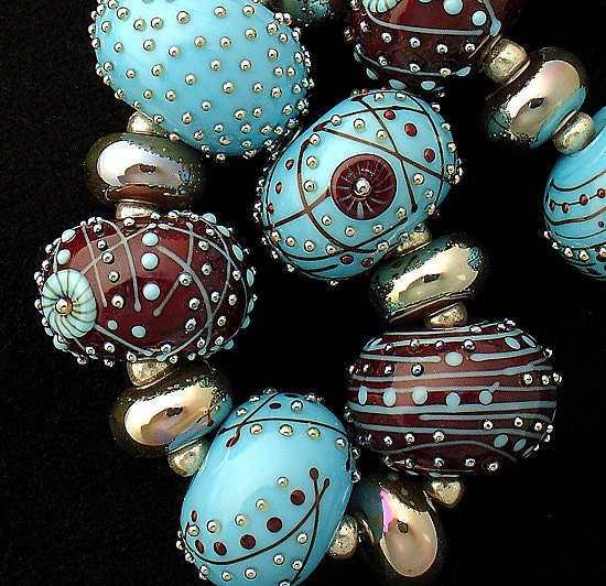 DSG Beads Handmade Organic Lampwork Glass - Made To Order (Holiday Magic)