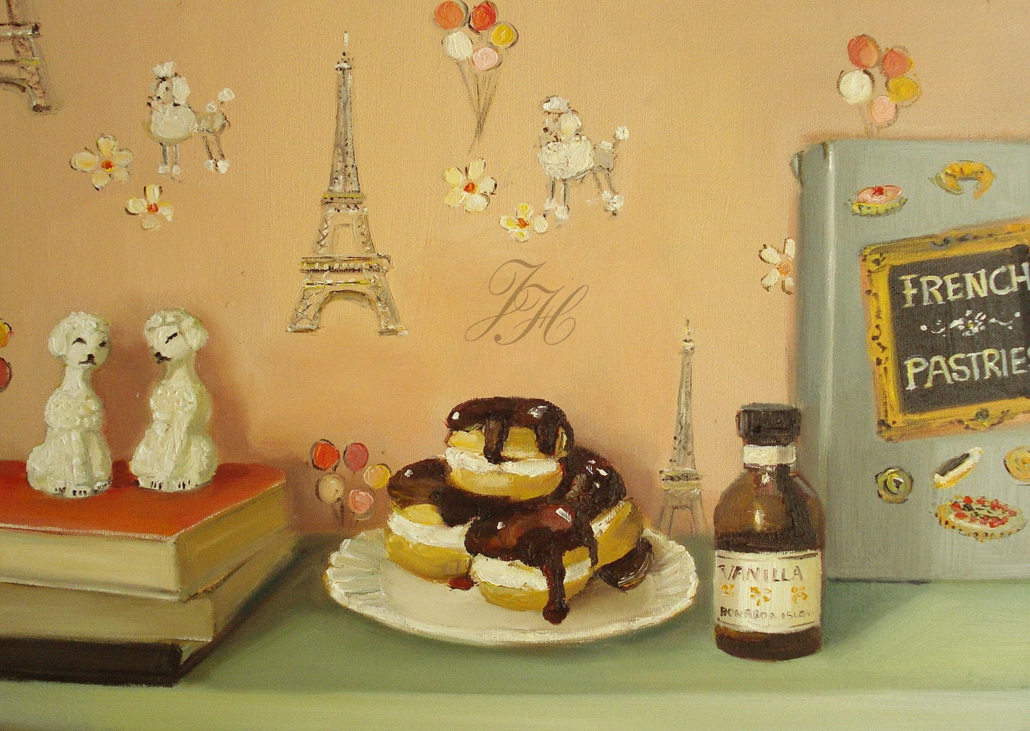 The Poodles Adore Pastries- Open Edition Print